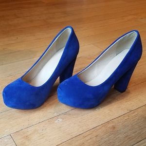 Blue Suede Platforms